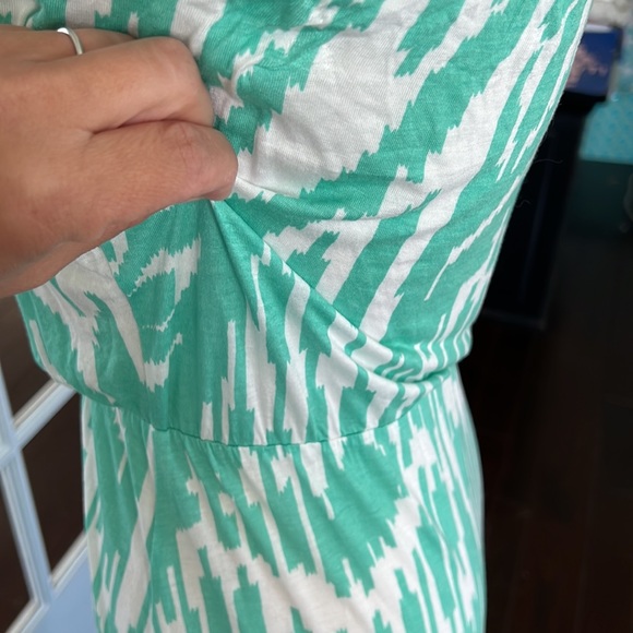Anthropologie Velvet brand Ikat strapless dress, green/white size S - Picture 3 of 8